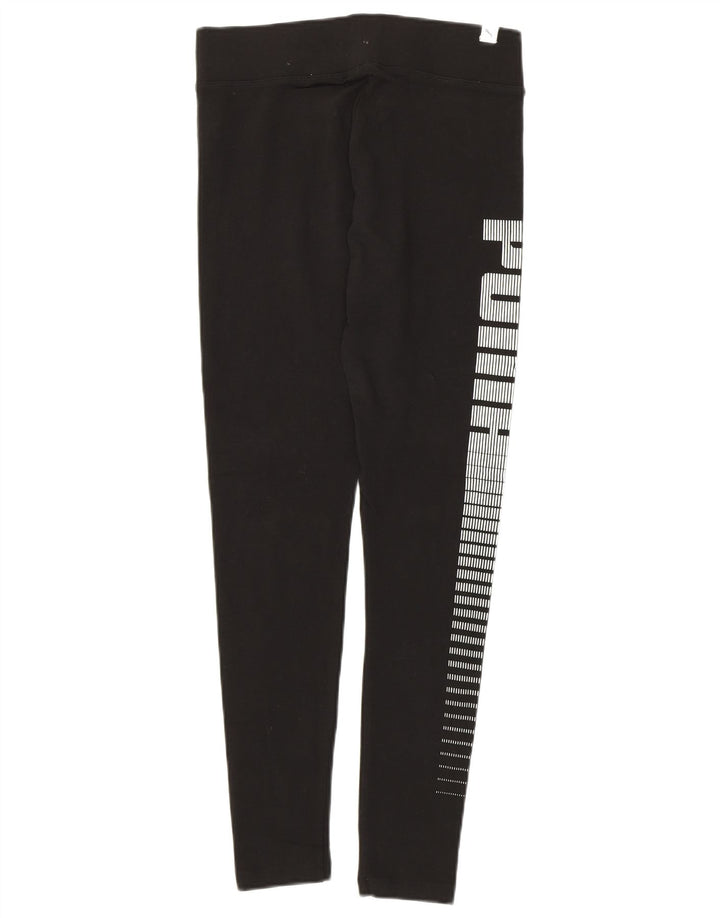 Puma Kvinders Grafiske Leggings UK 14 Stor sort bomuld
