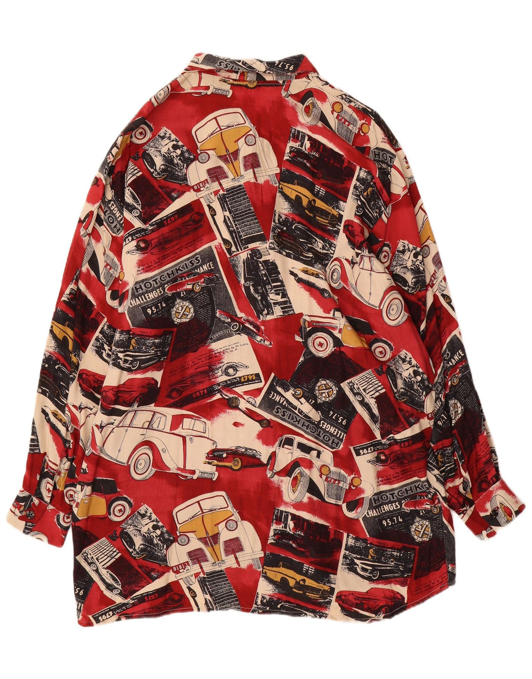 Vintage kvinders abstrakt mønster skjorte 3XL flerfarvede biler