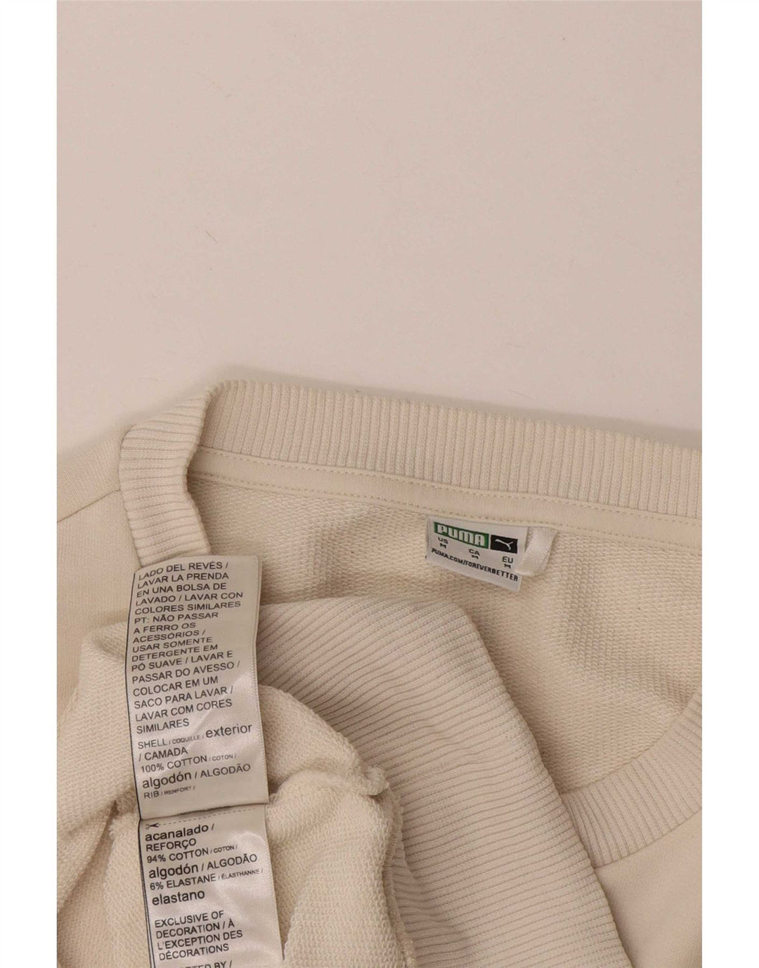 Puma Dame Sweatshirt Jumper UK 14 Medium Hvid Bomuld