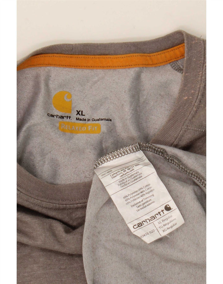 Carhartt Herre Relaxed Fit T-Shirt Top XL Grå Polyester