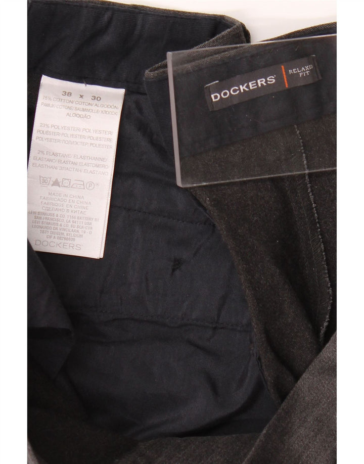 DOCKERS Mens Relaxed Fit Suit Trousers W38 L27 Grey Cotton Vintage Dockers and Second-Hand Dockers from Messina Hembry 