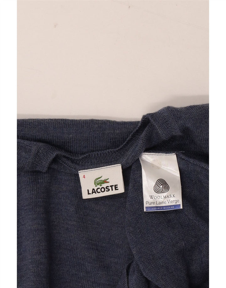 LACOSTE Herretrøjetrøje med rund hals str. 4 Medium blå uld