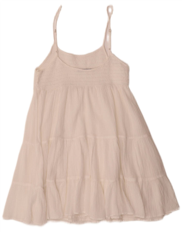 Zara Solkjole til kvinder UK 12 Medium White Polyester