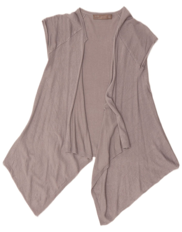 Zara Dame Asymmetric Open Cardigan Top UK 10 Small Grey