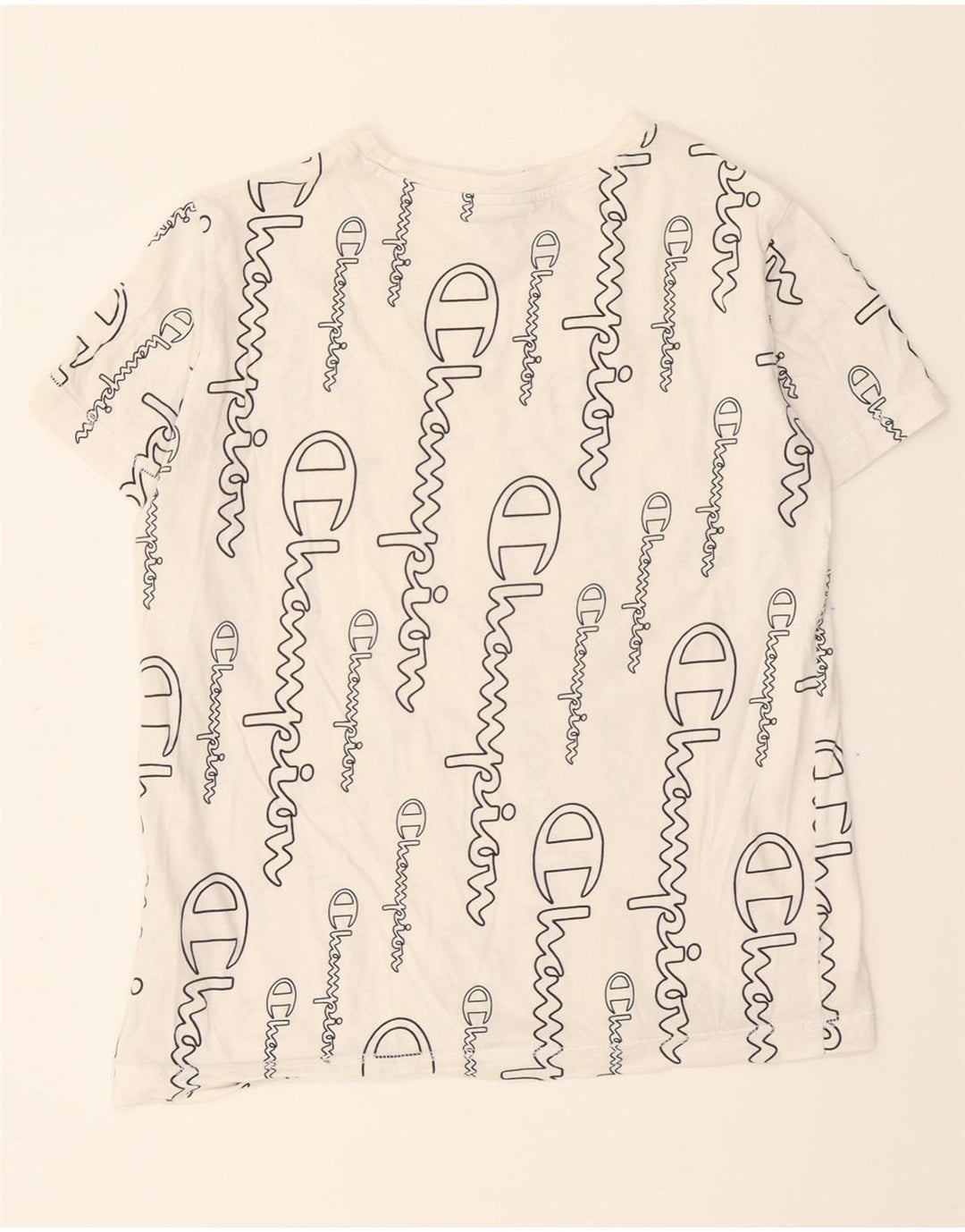 CHAMPION Womens Graphic T-Shirt Top UK 12 Medium White Cotton Vintage Champion and Second-Hand Champion from Messina Hembry 