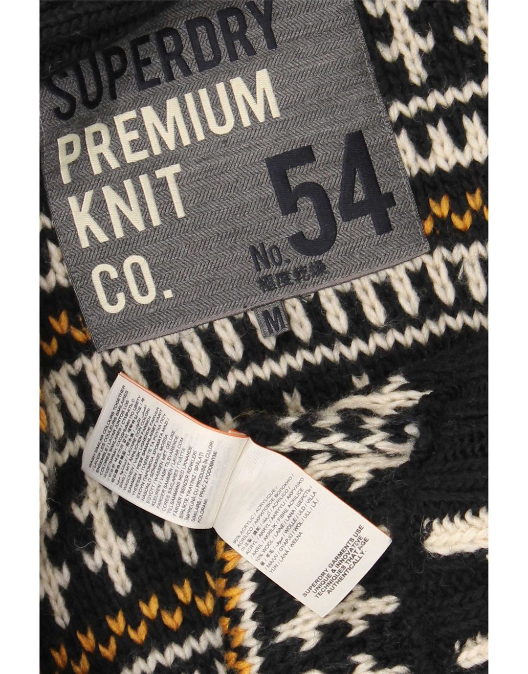 Superdry Womens Open Cardigan Sweater UK 14 Mellem sort stribet akryl