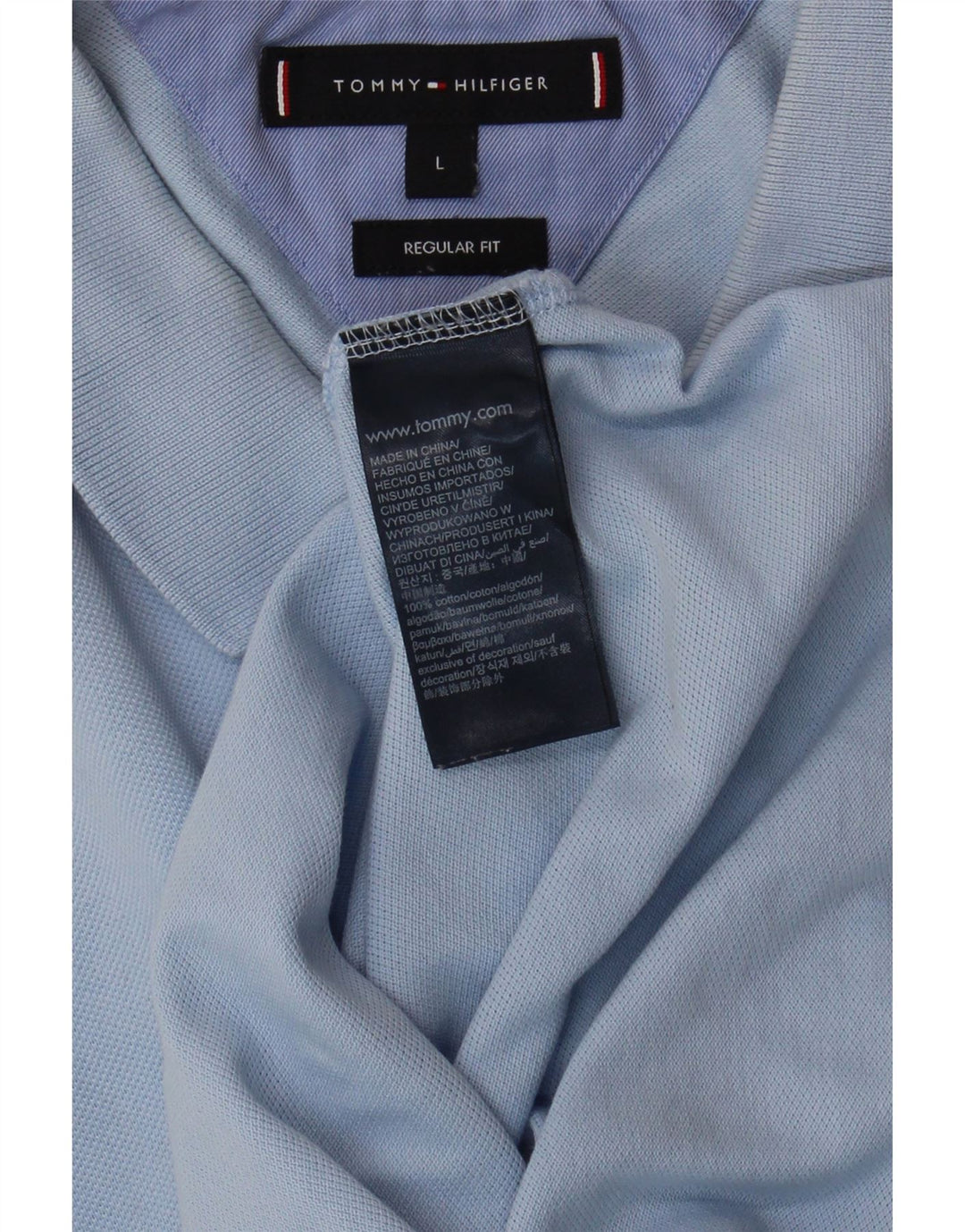 TOMMY HILFIGER Mens Regular Fit Polo Shirt Large Blue Cotton Vintage Tommy Hilfiger and Second-Hand Tommy Hilfiger from Messina Hembry 