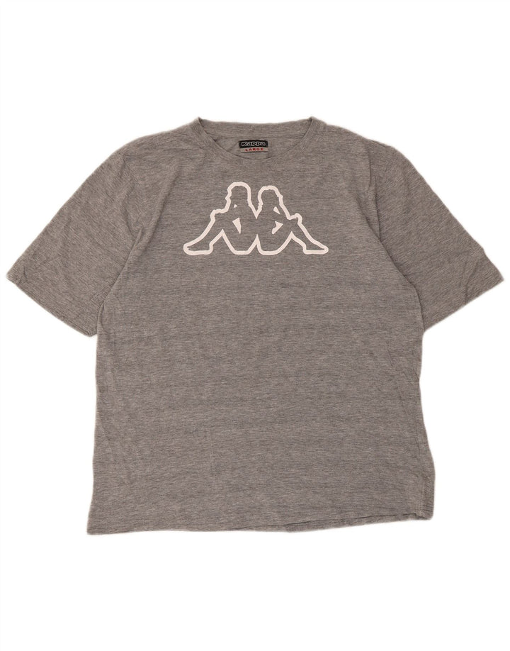Kappa Herre grafisk T-shirt Top Stor grå flækket bomuld