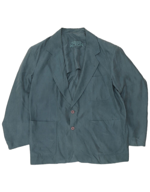 TRUSSARDI Herre 2-knaps blazerjakke IT 54 2XL Blå Silke