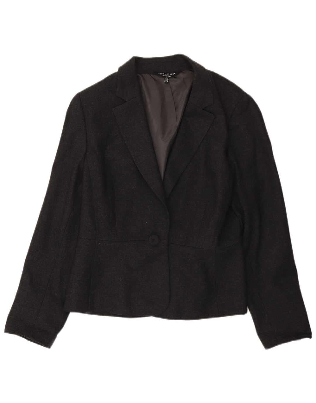 Laura Ashley Dame 1 Knap Blazer Jakke UK 18 XL Grå Uld