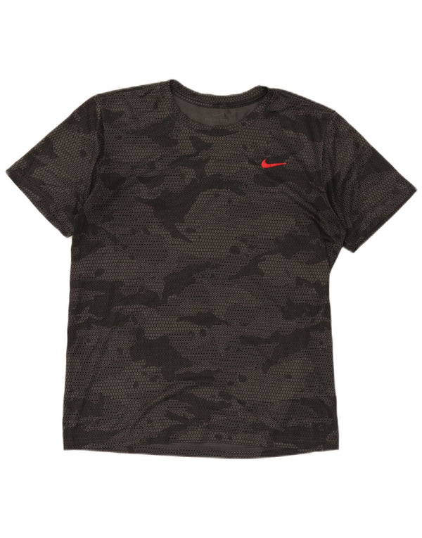 Nike Herre T-shirt Top Medium Sort Camouflage Polyester