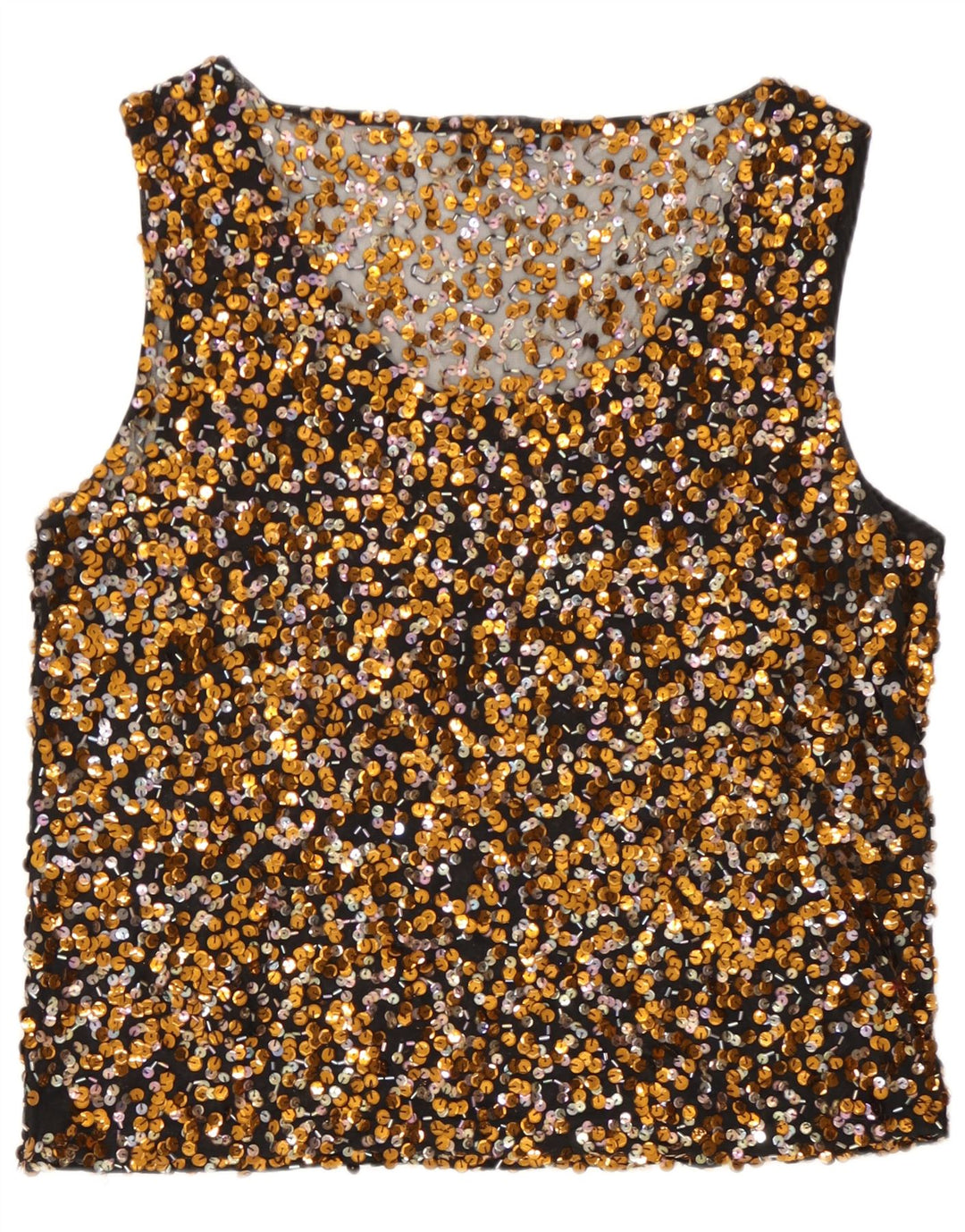 Vera Mont Dame Pailletbluse Top UK 16 Large Gold