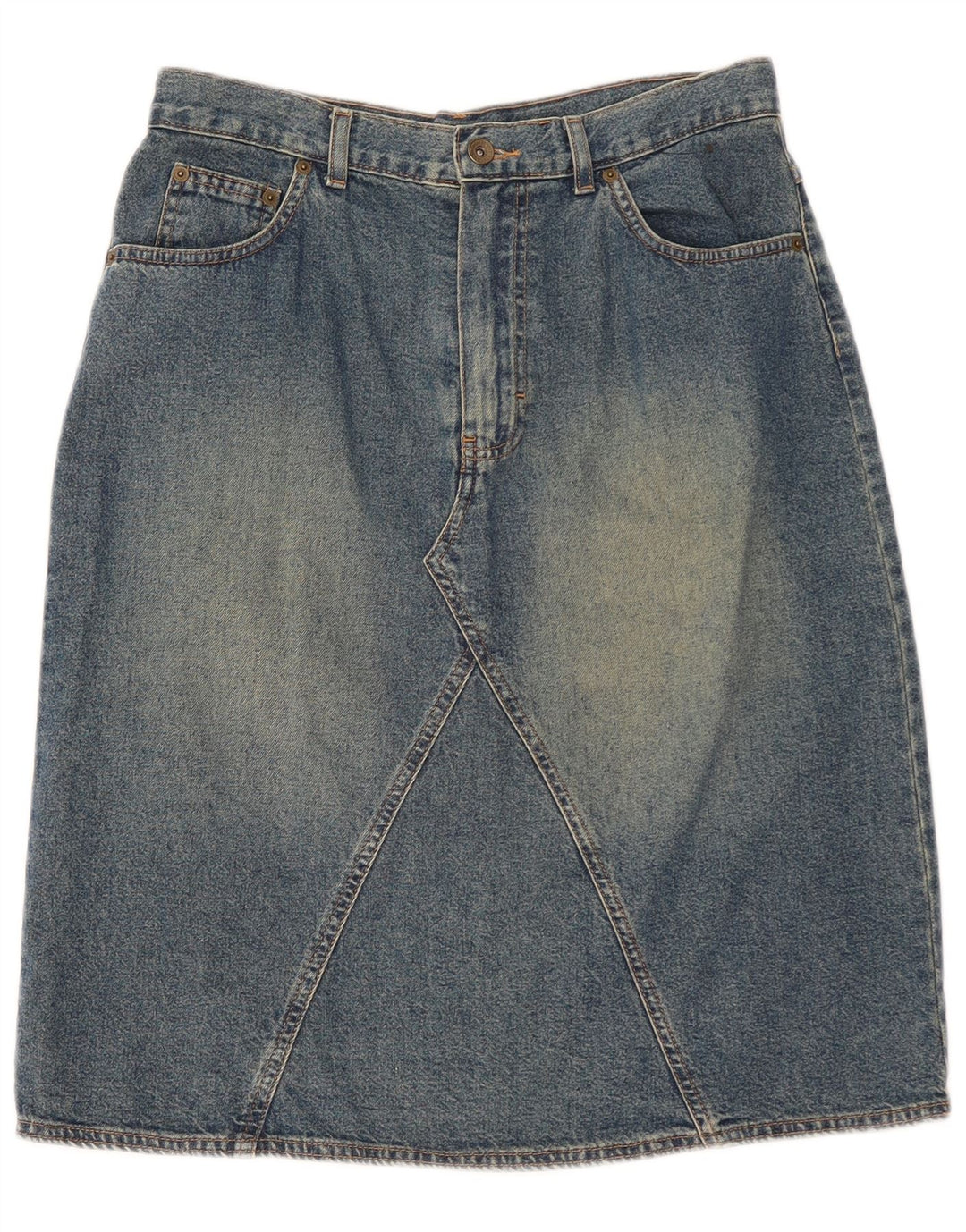Marks & Spencer Dame denimnederdel UK 14 Medium W30 Blue Cotton