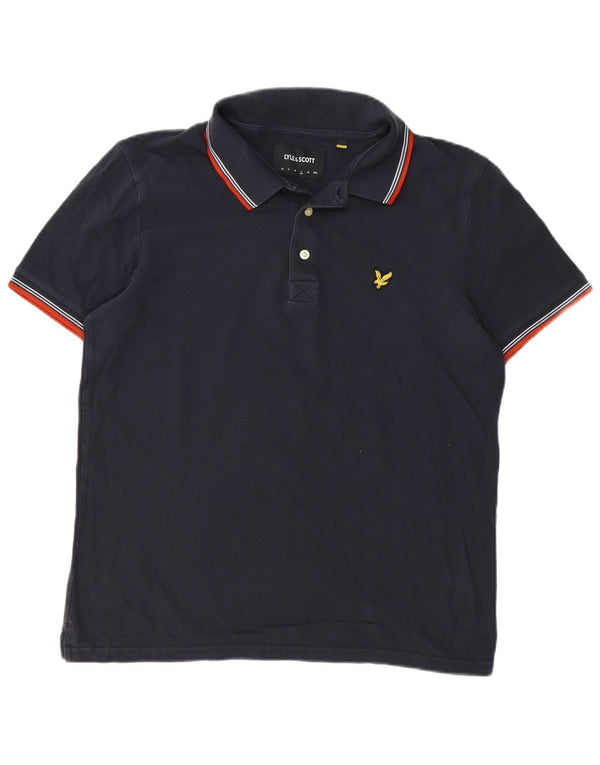 Lyle & Scott herre poloskjorte stor marineblå bomuld