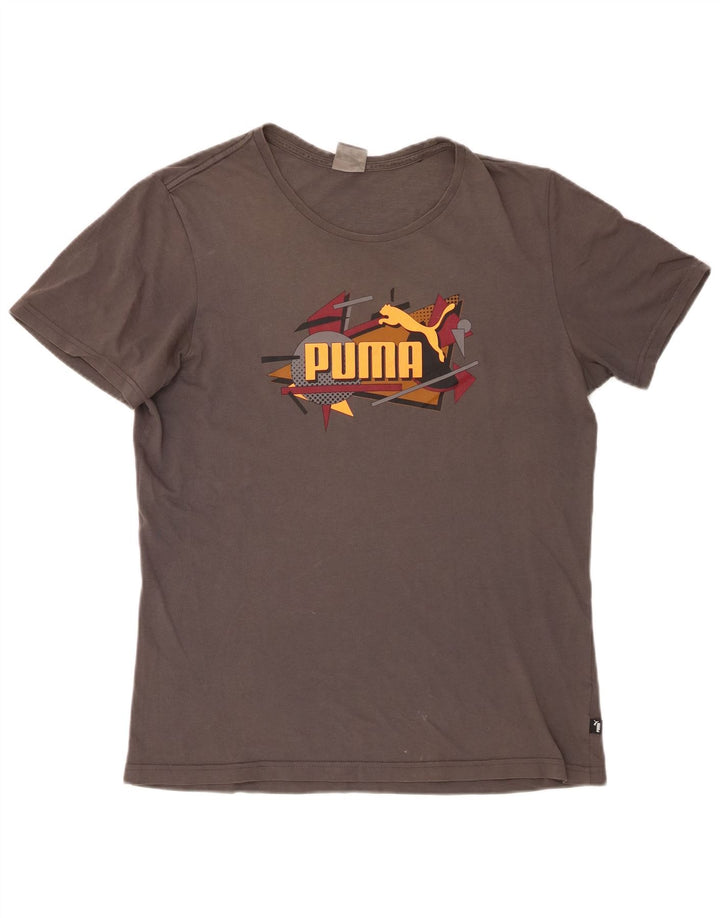 Puma Herre grafisk T-shirt Top mellemgrå bomuld