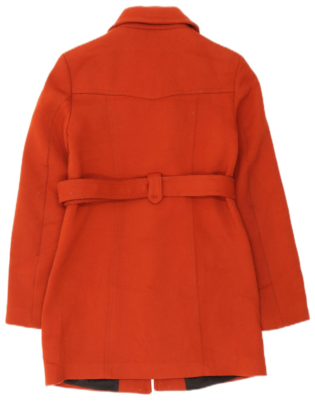 Zara Dame Overfrakke UK 10 Small Orange Polyester