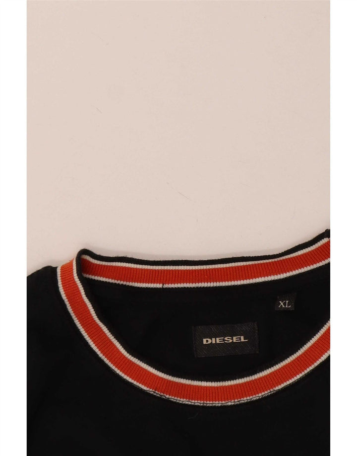 Diesel Herre T-Shirt Top XL Sort Colourblock