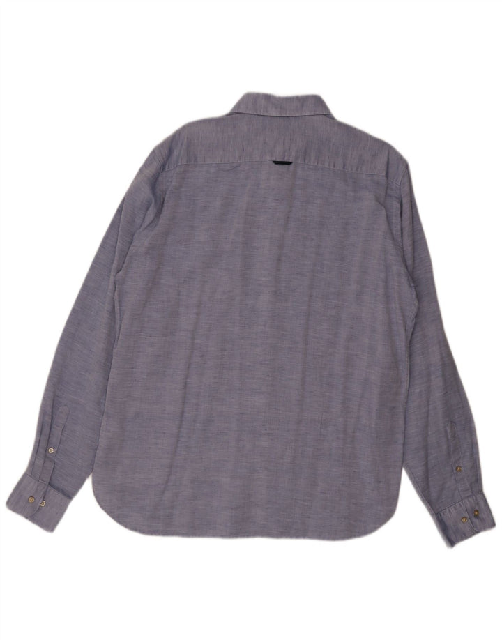 Henry Cottons Herreskjorte str. 43 Large Blue Cotton