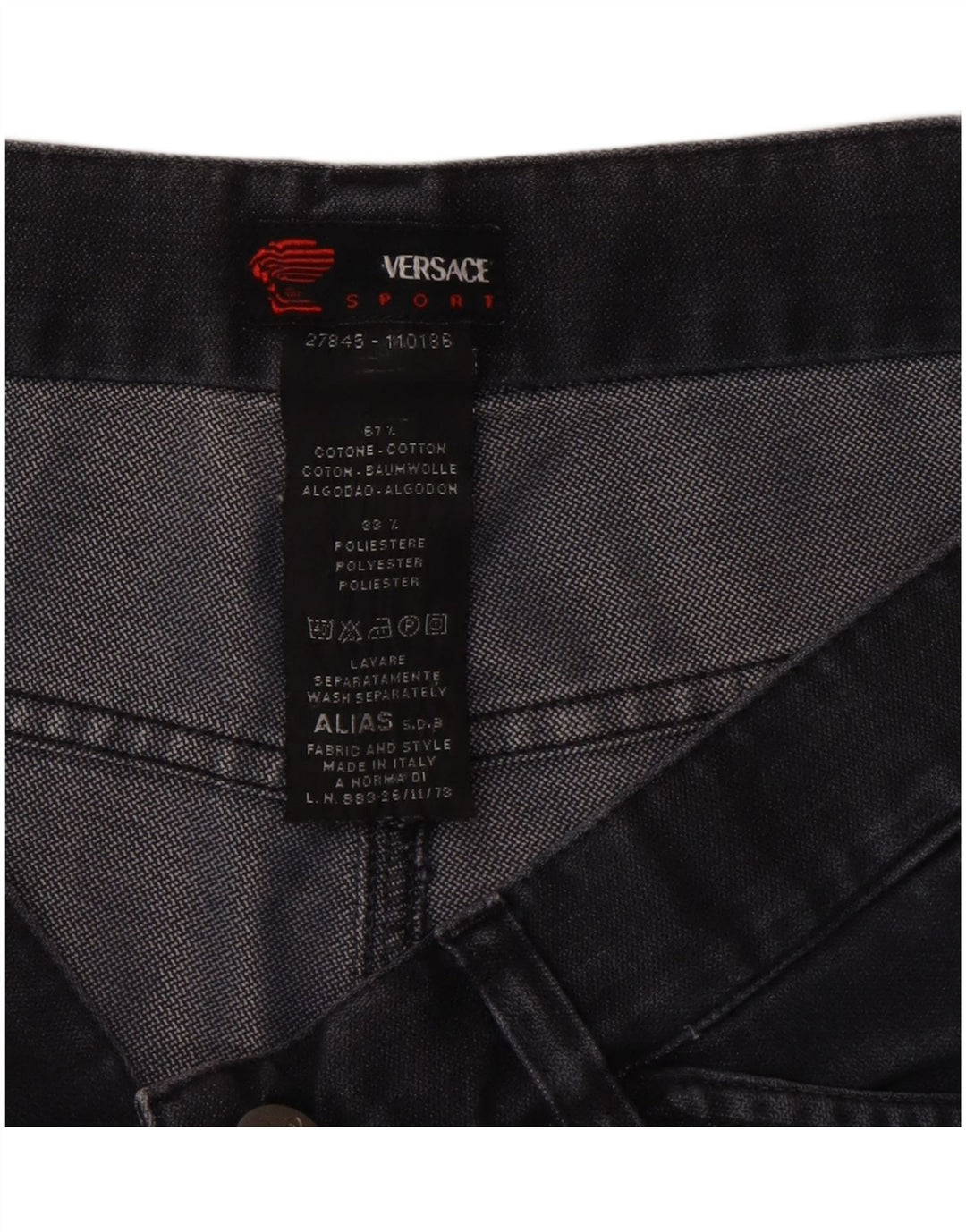 Versace Straight Jeans til mænd W34 L34 Grå bomuld