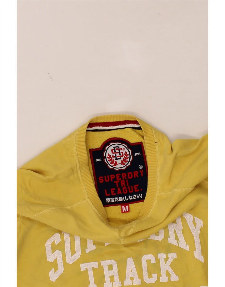 SUPERDRY Womens Graphic Sweatshirt Jumper UK 14 Medium Yellow Cotton Vintage Superdry and Second-Hand Superdry from Messina Hembry 