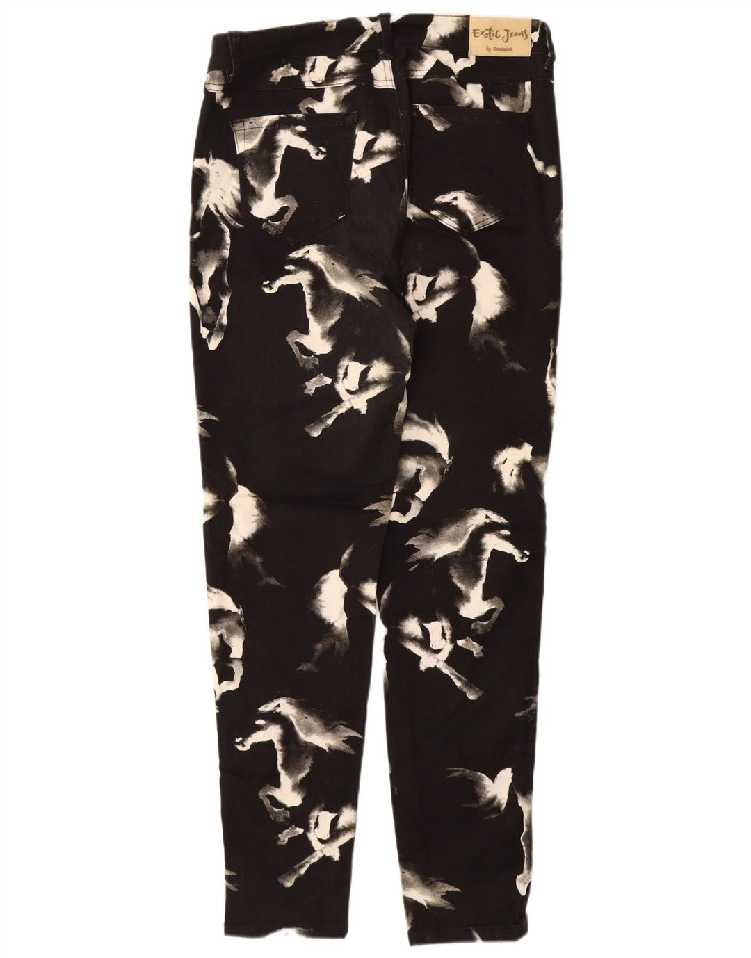 DESIGUAL Skinny Casual Bukser til kvinder EU 44 XL W34 L31 Sort dyreprint