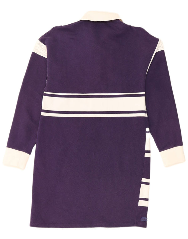 Lacoste langærmet polokjole til kvinder str. 38 Medium Lilla Geometrisk