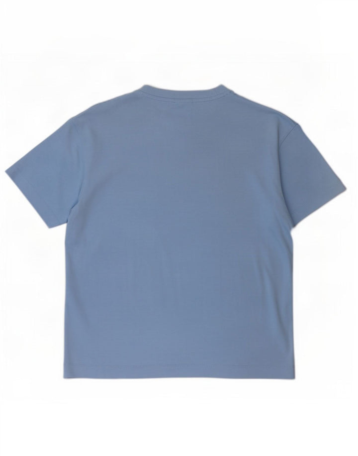 Zara Herre T-Shirt Top Lille Blå Bomuld