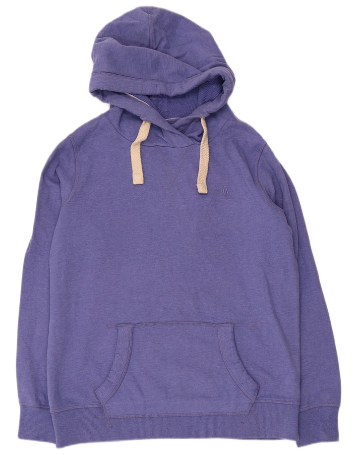 Fat Face Dame Oversized Hoodie Jumper UK 12 Medium Lilla Bomuld