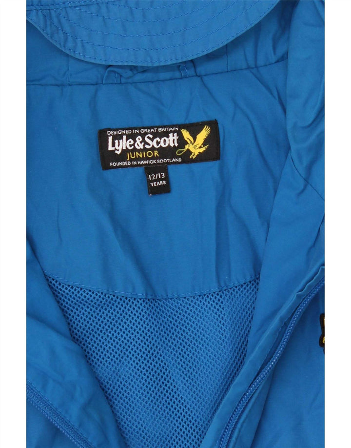 Lyle & Scott drenge hætte regnjakke 12-13 år blå bomuld