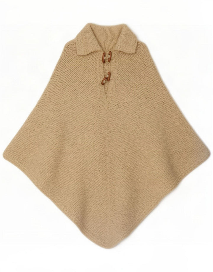 Vintage Dame Poncho Jumper One Size Beige Klassisk