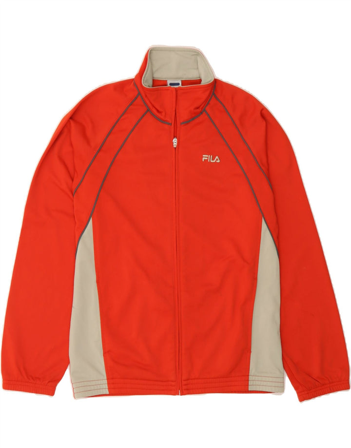 FILA Boys Tracksuit Top Jacket 11-12 Years Orange Colourblock Polyester Vintage Fila and Second-Hand Fila from Messina Hembry 