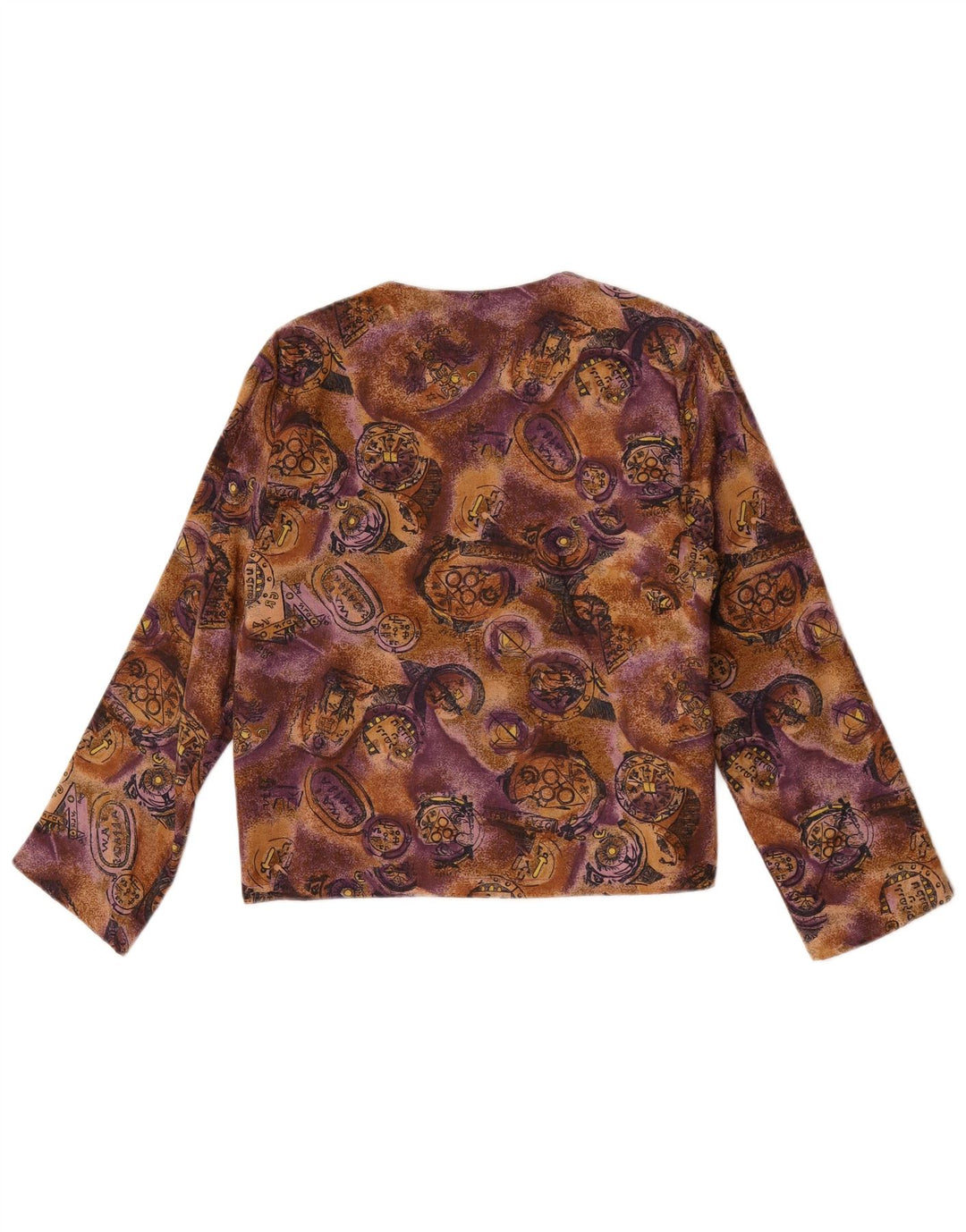 Vintage dame cardigan top UK 10 Lille flerfarvet viskose