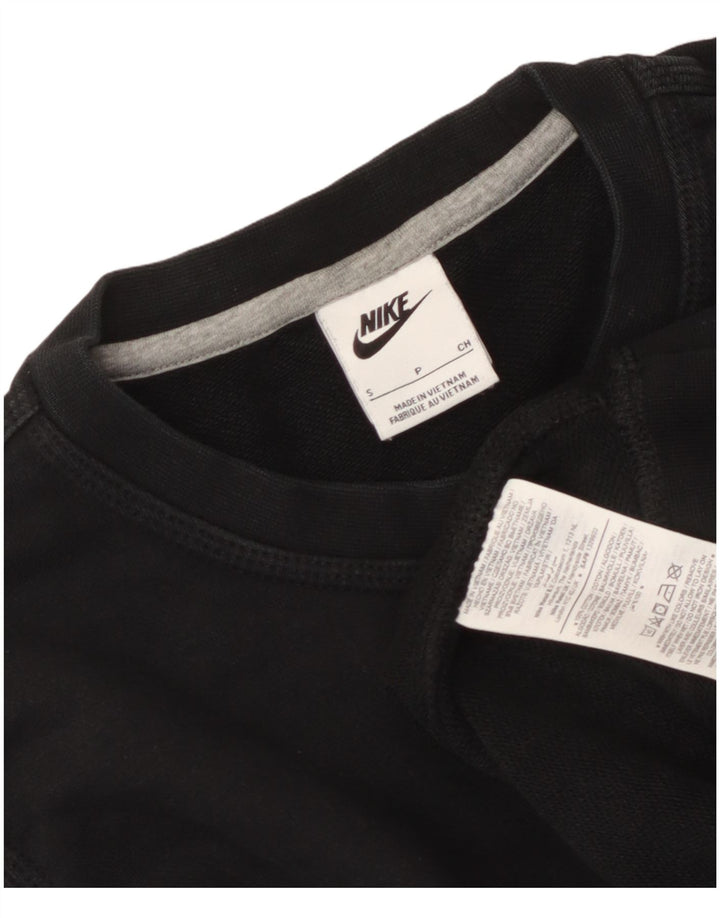 Nike Dame Sweatshirt Jumper UK 10 Small Black Bomuld
