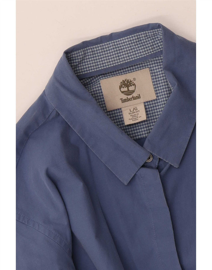 Timberland Dame Slim Fit Skjorte UK 14 Large Blue