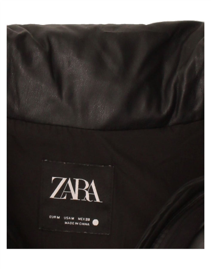 ZARA Womens Crop Padded Gilet UK 14 Medium Black Polyester Vintage Zara and Second-Hand Zara from Messina Hembry 