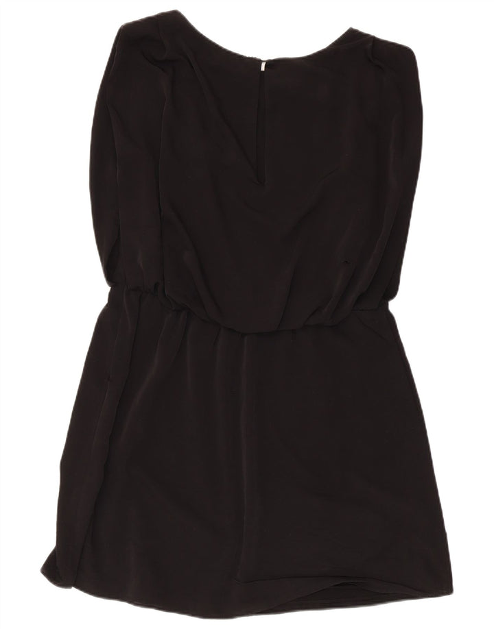 Zara Dame Ærmeløs A-Line Kjole UK 14 Medium Sort