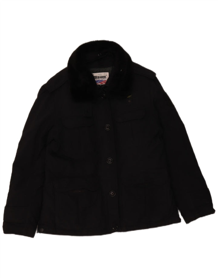 Blauer Militærjakke til kvinder UK 18 XL Sort