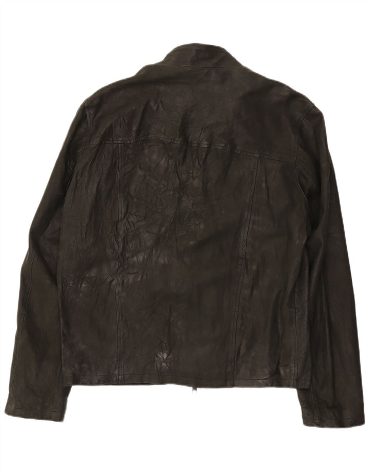 Vintage Herre Læderjakke UK 38 Medium Sort Læder