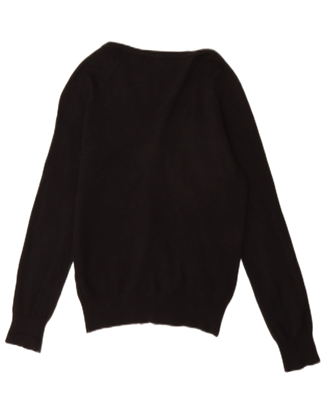 Zara Dame Cardigan Sweater UK 12 Medium Sort Bomuld