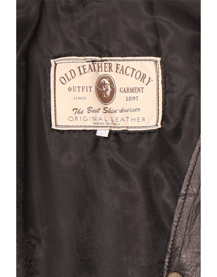 Vintage herre lædervest Stor sort læder