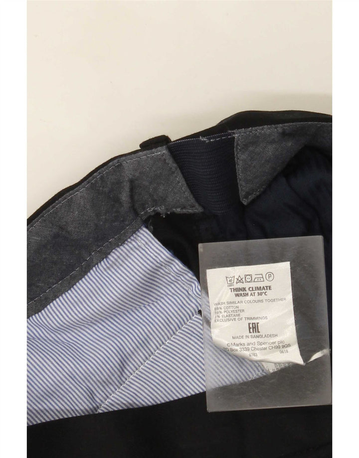 Marks & Spencer Straight Suit bukser til mænd W36 L29 sort bomuld