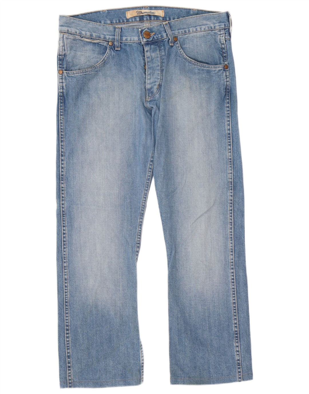 Wrangler Herre Ace Straight Jeans W33 L29 Blå Bomuld