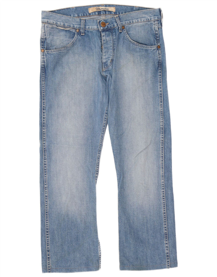Wrangler Herre Ace Straight Jeans W33 L29 Blå Bomuld