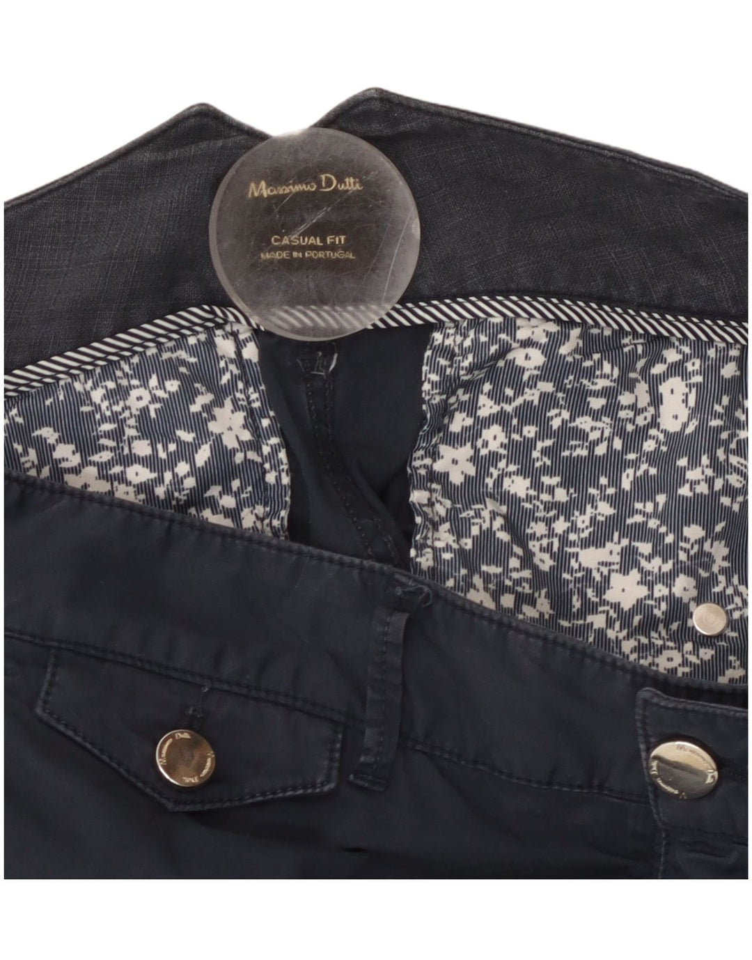 MASSIMO DUTTI Dame Casual Fit Slim Chino Bukser W32 L29 Marineblå