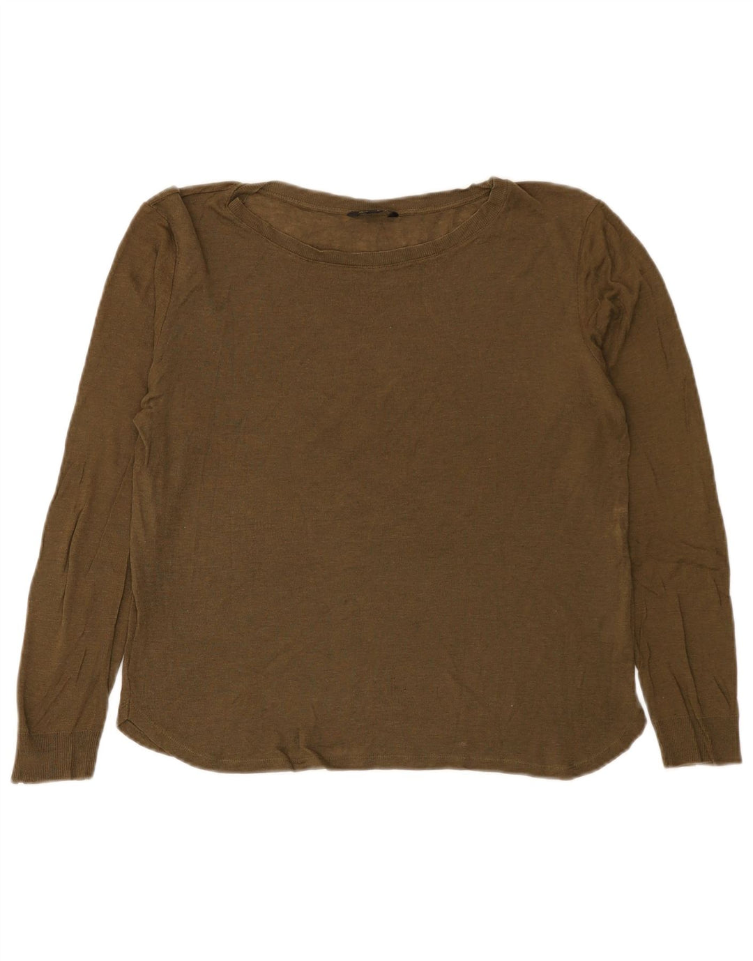 Massimo Dutti Dame Top Langærmet UK 16 Stor Khaki
