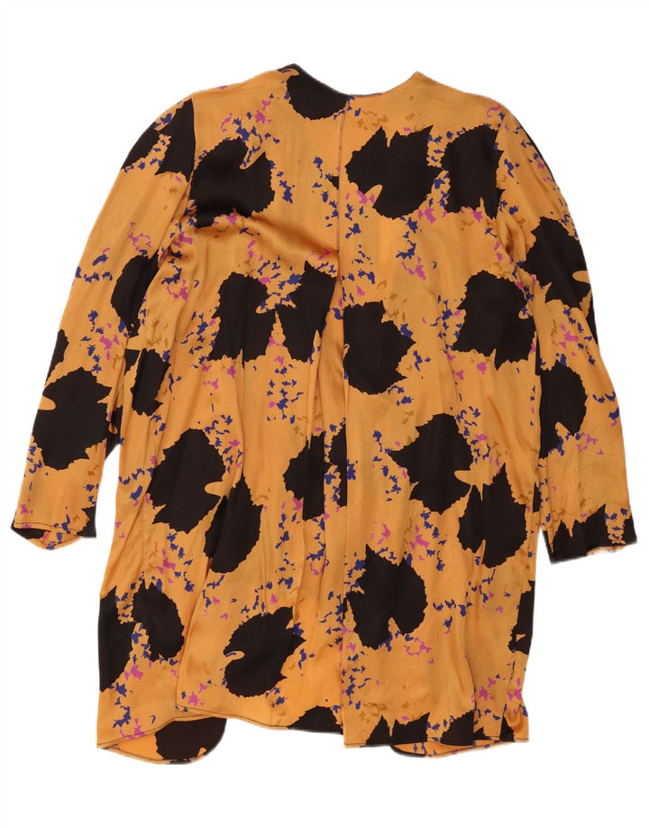 Vintage kvinders abstrakt mønster cardigan top IT 48 XL gul polyester