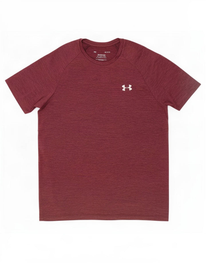 Under Armour Herre T-Shirt Top Medium Burgundy Polyester