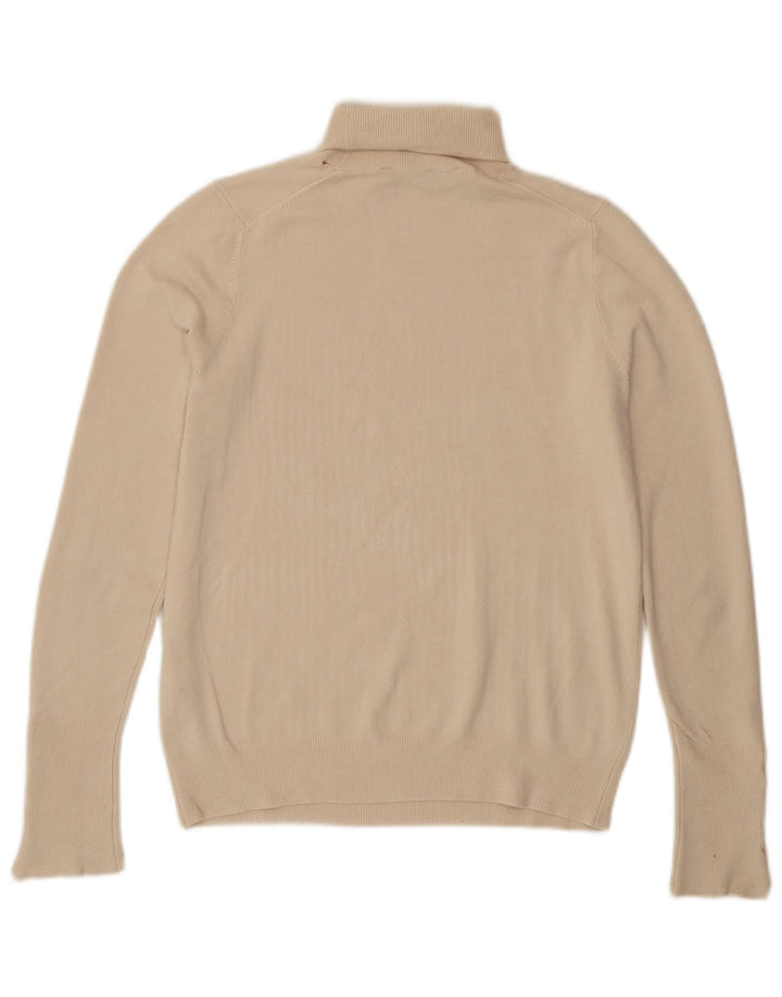 Zara Dame Rullehals Sweater UK 12 Medium Off White Viscose