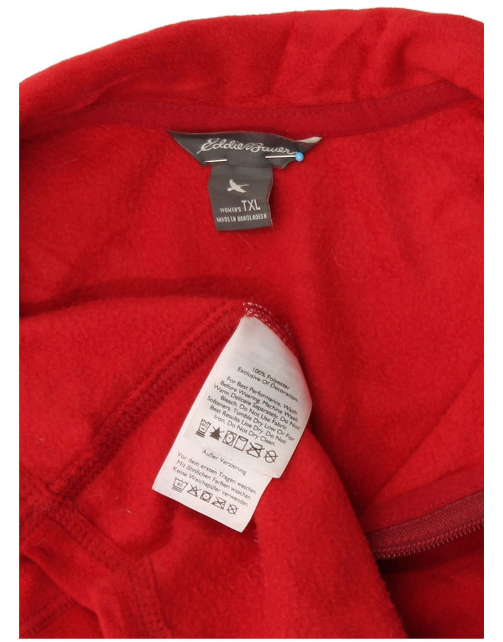 Eddie Bauer Dame Høj Fleecejakke UK 18 XL Rød Polyester