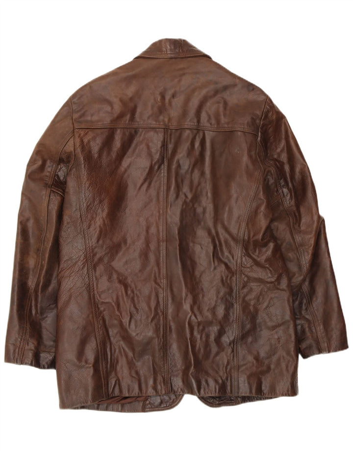 VINTAGE Herre læderjakke UK 42 XL Brunt læder